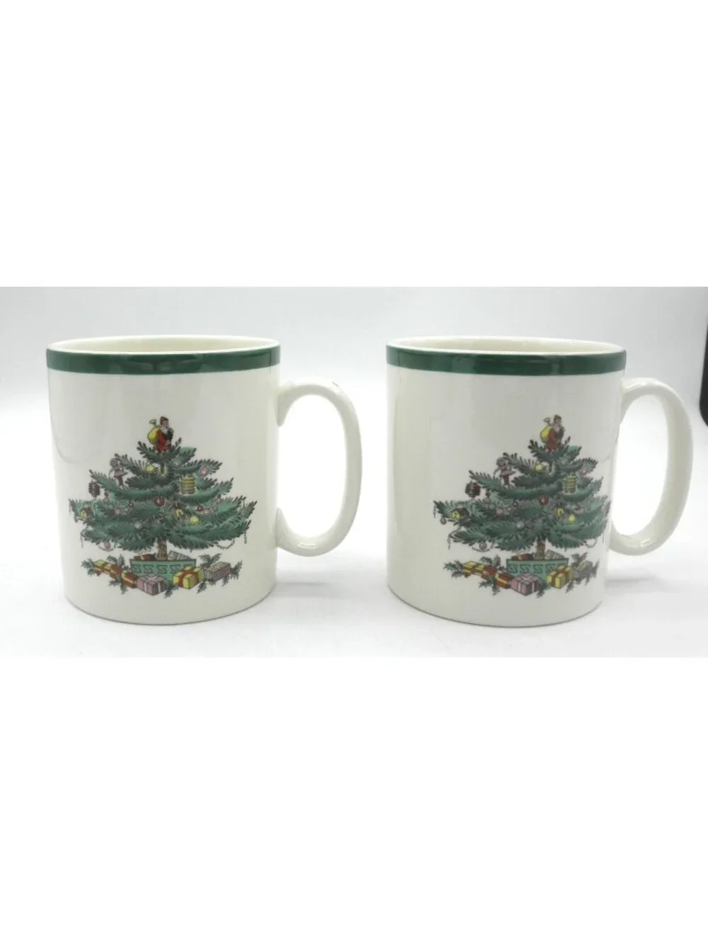 Spode Christmas Tree Mug Set of 2 Vintage, Made in England Pattern SP CHT